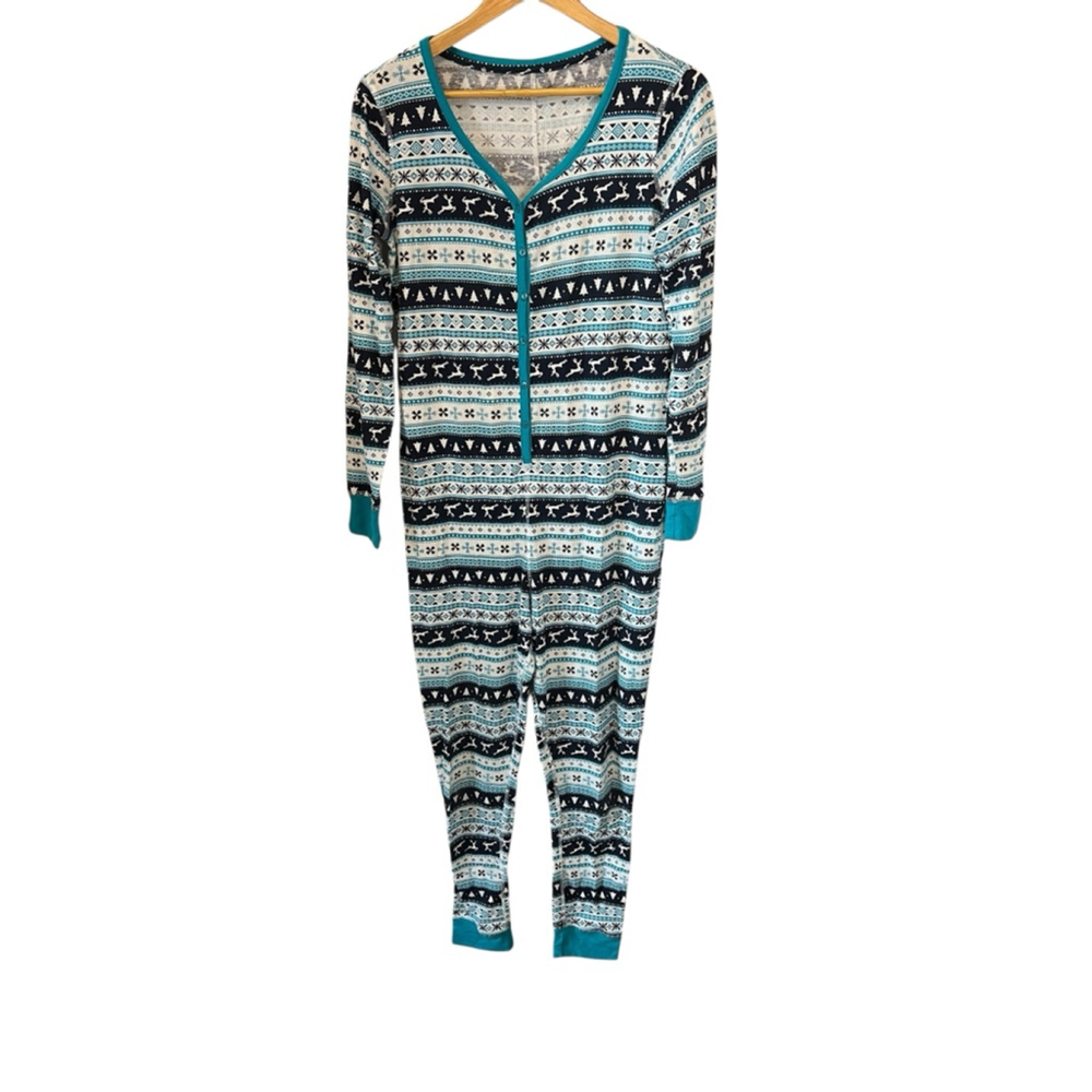 NWOT Jumpsuit PJ Women’s Medium Christmas Print Thermal Pyjama M
